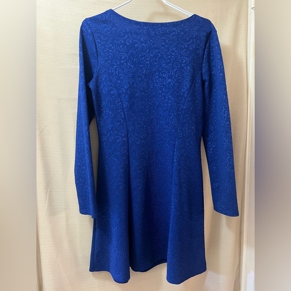 ⚫️ BOGO Jolie blue long sleeve flared embroidered style dress size medium - Picture 6 of 8
